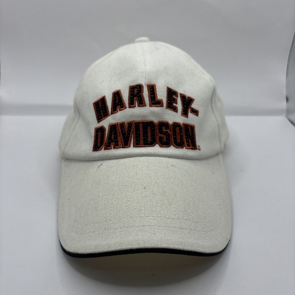 Harley-Davidson Accessories - Harley Davidson Hat Cap Strap Back Adjustable Womens White Little Stains